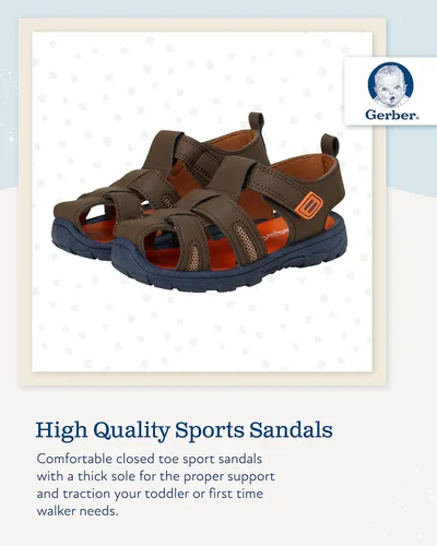 Miniatura 2 de Gerber Sandalias para niños - Sandalias deportivas de pescador con punta cerrada zapatos acuáticos (niñoniño), Marrón