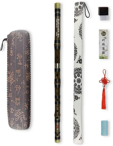 Miniatura 8 de C Key Dizi - Flauta de bambú amargo para principiantes con membrana gratis, pegamento y protector Set de instrumento chino tradicional