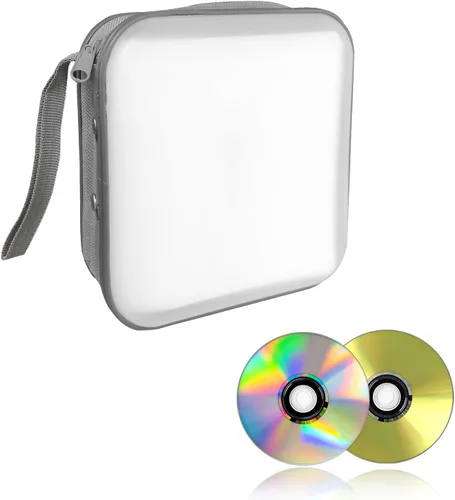 Miniatura 9 de Augeny Estuche de CD de capacidad para 48 unidades, soporte portátil de plástico duro para DVD, carpeta de almacenamiento de discos para automóvil