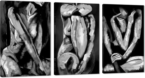 Miniatura 107 de Novatique 3 piezas de arte de pared sexy en blanco y negro para parejas desnudas, decoración de pared abstracta de amor para mujeres y hombres, arte