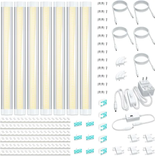 Miniatura 9 de LAMPAOUS Kit de iluminación LED regulable para debajo del gabinete, activado por ondas manuales, control de atenuación sin contacto, panel blanco
