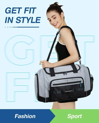 Miniatura 2 de BAGSMART Bolsa de gimnasio para hombres y mujeres, bolsa de viaje deportiva con compartimento para zapatos y bolsillo húmedo, bolsa de transporte