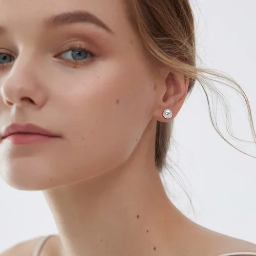 Miniatura 4 de Aretes de perlas para mujer, chapados en oro de 18 quilates, seleccionados a mano, perlas cultivadas de agua dulce AAAA, hipoalergénicos, regalo