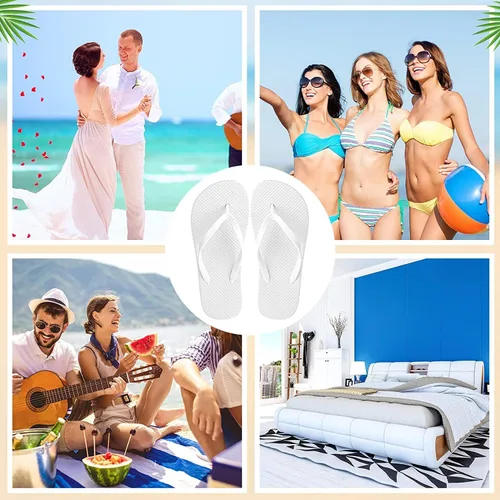 Miniatura 6 de Bonuci Flip Flops Bulk Wedding Hotel Spa Slippers with Size Cards Drawstring Bags Wedding Party Favors