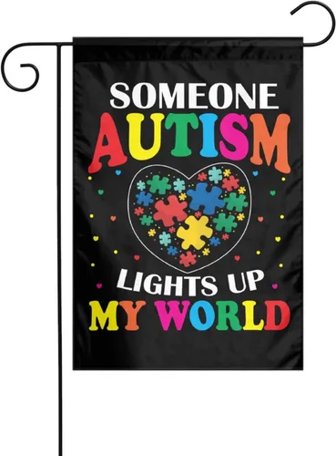 Bandera vertical de doble cara para concientización sobre el autismo, jardín, patio, 12 x 18 pulgadas, decoración perfecta para interiores y