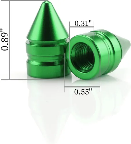 Miniatura 2 de SINGARO Tapones para válvulas de neumáticos de automóvil, 4 piezas de accesorios universales de aleación de aluminio, cubiertas de neumáticos Verde