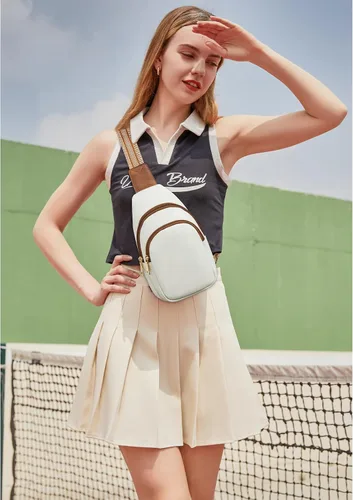 Miniatura 22 de Telena Riñonera pequeña para mujer, de cuero, cangureras, bolsa de pecho para mujer
