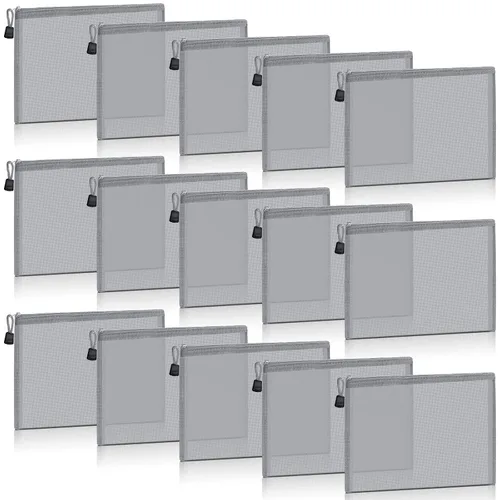 Miniatura 10 de Outus 15 bolsas de malla con cremallera, bolsa de maquillaje, organizador de viaje para cosméticos, estuche para lápices con cremallera para Negro