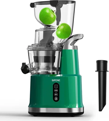 Miniatura 10 de SiFENE Máquina exprimidora de prensa en frío, boca grande, apertura de 3.268 in, exprimidor de masticación lenta entera, fácil de limpiar, para jugo