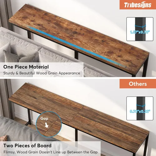 Miniatura 6 de Tribesigns - Mesa de consola extralarga de 70.9 pulgadas detrás del sofá, mesa de sofá de fácil montaje para espacios pequeños de sala de estar
