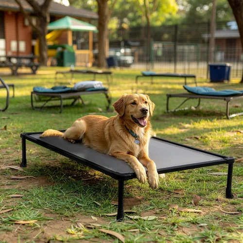 Miniatura 16 de Veehoo Cama Elevada para Perros a Prueba de Masticación - Catre Elevado Refrescante para Mascotas, Malla Transpirable, Lavable y Antideslizante