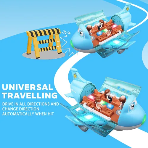 Miniatura 5 de Juguetes de avión para niños pequeños de 1 a 3 a 5 años, acción Bump and Go, avión de juguete para niños de 4 a 7 años, avión de juguete musical