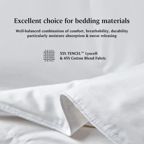 Miniatura 2 de Beautyrest Edredón de plumón blanco de mezcla de Tencel/algodón, calidez ligera, fabricado en Estados Unidos, potencia de relleno 650, tamaño Queen