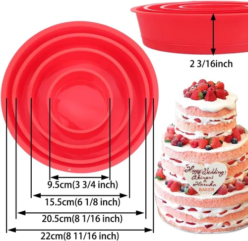 Miniatura 3 de BAKER DEPOT Molde de silicona para hornear, antiadherente, para tartas y pasteles, moldes redondos para tartas de chocolate, arcoíris