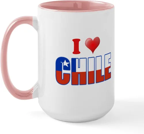Miniatura 33 de CafePress Taza de café de cerámica extra grande de 15 oz (15.0 fl oz) con bandera de Chile