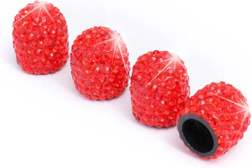 Miniatura 7 de Tapas de vástago de válvula de neumático Bling para automóvil, 4 piezas universales brillantes para válvulas de aire de neumáticos, tapas de Con