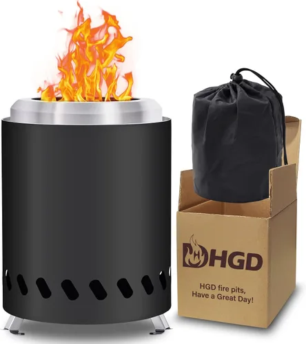 Miniatura 18 de HGD Fogata sin humo de 8.0 x 5.5 pulgadas, hoguera de acero inoxidable, hoguera sin humo para exteriores con bolsa de transporte para campamento