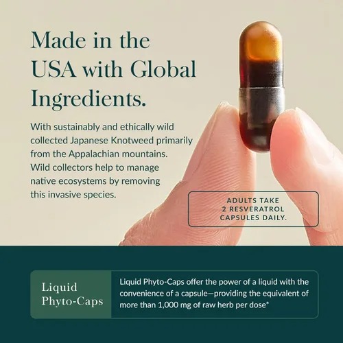 Miniatura 4 de Gaia Herbs Resveratrol - Suplemento antioxidante Beauty & Radiance - Hecho con Knotweed japonés - Contiene 150 mg de Trans-Resveratrol por porción