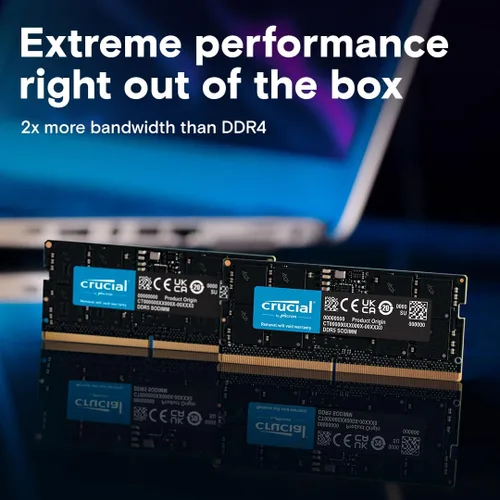 Miniatura 2 de Crucial CT2K32G52C42S5 - Kit de Memoria RAM DDR5 de 64GB, 5200MHz (o 4800MHz) para Laptop, SODIMM de 262 pines, Compatible con Intel Core de 13ª