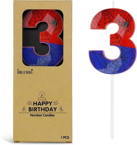 Miniatura 27 de Velas de cumpleaños de autos de carreras número 3, velas de cumpleaños a cuadros negros y blancos de 2.68 pulgadas, velas de números con temática