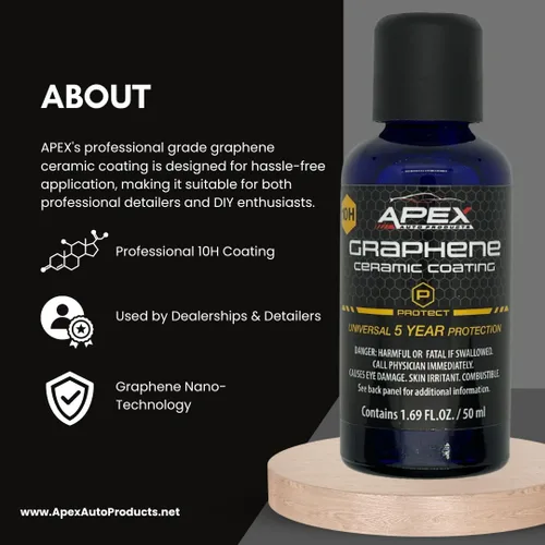 Miniatura 4 de Apex - Revestimiento de cerámica de grafeno para automóviles, 1.7 fl oz, protección de hasta 5 años en pintura, vidrio, ruedas, molduras