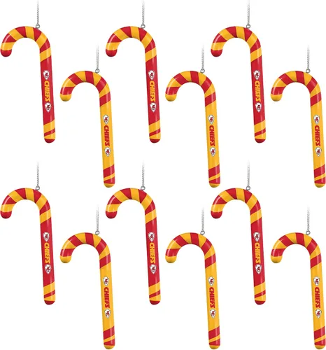 Miniatura 16 de NFL Team Logo 12 Pack Candy Cane Ornament Set