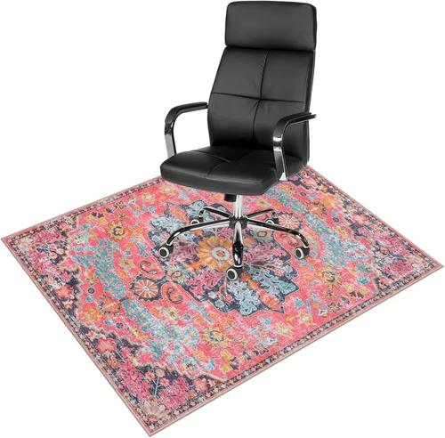 Miniatura 12 de Anidaroel Alfombrilla para silla de 48"x60" para piso de madera dura/piso de azulejos, alfombrilla de silla de escritorio para pisos duros, Rojo