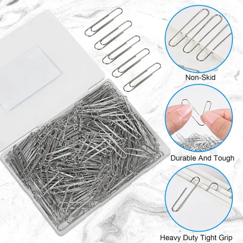 Miniatura 2 de Clips de papel grandes antideslizantes, clips de papel jumbo de 2 pulgadas, 300 piezas de clips de papel metálicos grandes, clips de papel