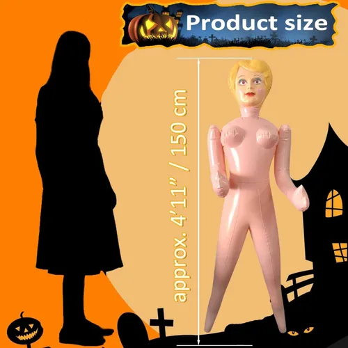 Miniatura 2 de Muñeca inflable de 59 pulgadas, muñeca de maniquí inflable de cuerpo completo, decoración de Halloween para chicos, para fiestas de adultos, bromas