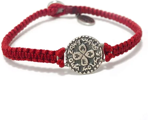 Miniatura 7 de Red Macrame Love Bracelet with Sterling Silver Love Coin Charm Amulet - Sturdy & Elegant gift for Mom, Romantic Gift for Girlfriend or Lover