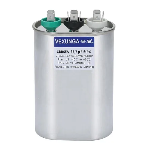Miniatura 13 de VEXUNGA - 25/5 uF 25+5 MFD 370V o 440V Condensadores redondos de arranque dual 25 5 uF 370 440 Volt VAC CBB65 Condensadores para acondicionador