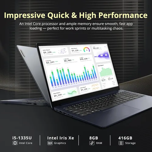 Miniatura 3 de Lenovo IdeaPad 1i - Laptop con pantalla táctil FHD de 15.6 pulgadas, Intel i5-1335U, 8 GB de RAM, 416 GB de almacenamiento