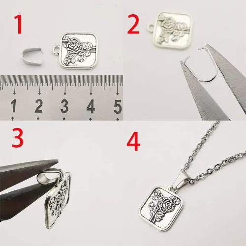 Miniatura 2 de GBSTORE 100 cierres de gancho de acero inoxidable para colgantes, clips de pellizco, conectores para accesorios de joyería, cierre de clip