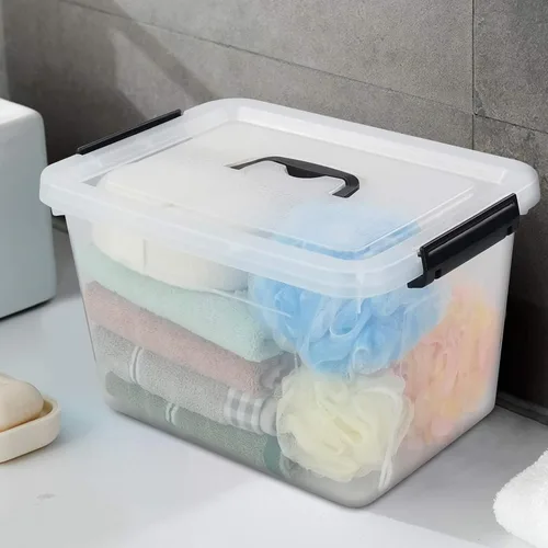 Miniatura 6 de Caja de almacenamiento de plástico de 12 cuartos de galón, contenedor de almacenamiento con asa, 1 paquete