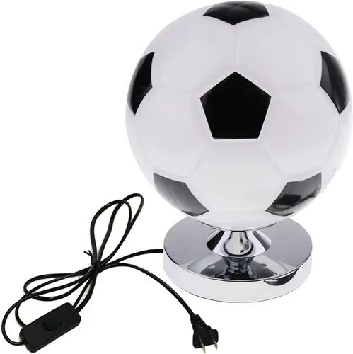 Lámpara de escritorio de mesa de balón de fútbol de cristal, regalo para fanáticos del fútbol, regalo de Navidad para adolescentes