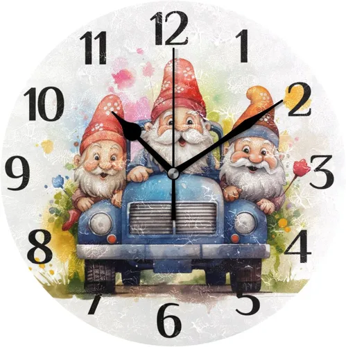 Miniatura 14 de Reloj de pared con mariposas moradas, silencioso, funciona con pilas, floral, sin tictac, decorativo, reloj analógico de cuarzo redondo de 9.5 A01