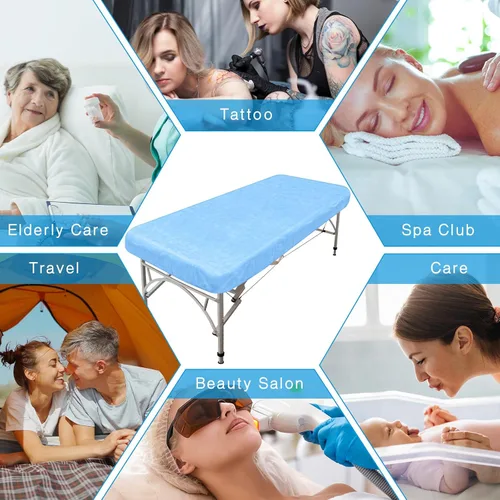 Miniatura 5 de Oudain 50 sábanas bajeras desechables con elástico, impermeables, a prueba de aceite, 39 x 87 pulgadas, fundas desechables para cama de masaje, spa