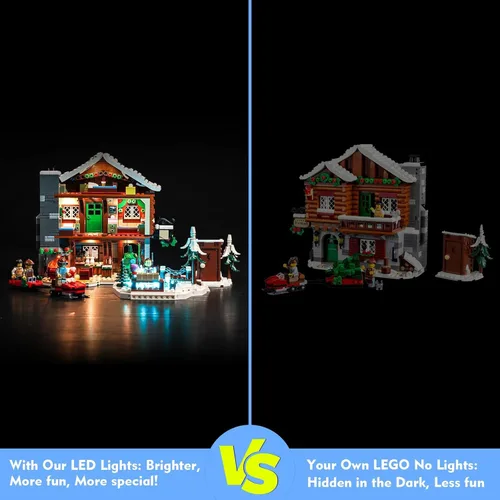 Miniatura 9 de VONADO Kit de luz LED para Lego Alpine Lodge 10325 Christmas Winter Village para adultos (solo luces, sin modelos)