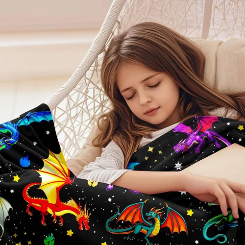 Miniatura 4 de Manta de dragón de franela suave para regalar a los amantes del dragón, para niños, niñas, mujeres y adultos, 50 x 40 pulgadas