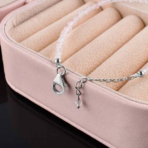 Miniatura 24 de InfinityGemsArt Natural Stone Beads Dainty Bracelet Jewelry for Women, Crystals and Gemstones Birthstone 925 Sterling Silver Chain 8 inch Gifts For