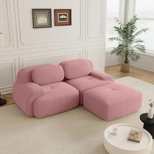 Miniatura 52 de Sofás modulares sin hueso de 152.8 pulgadas para sala de estar, sofá modular con diván en forma de L, cómodo asiento profundo tapizado de tela