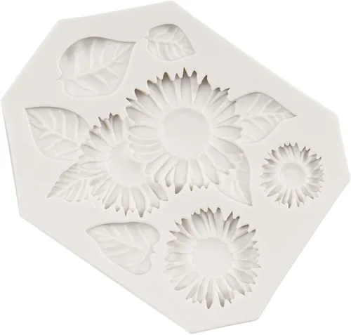 Miniatura 6 de Moldes de silicona de girasol para fondant de hojas de girasol para decoración de pasteles de caramelo de chocolate, decoración de cupcakes, pasta