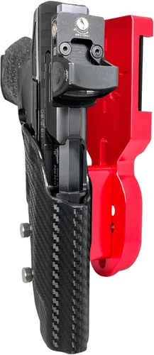 Funda de competición profesional resistente para marco de polímero Walther PPQ Q5, PPQ M2 de 5 pulgadas Rojo / fibra de carbono