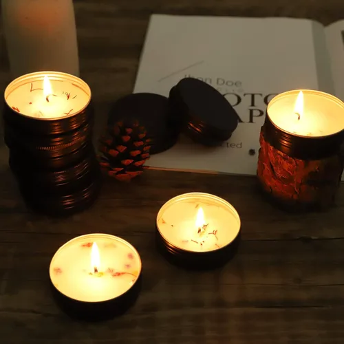 Miniatura 6 de OBKJJ 48 latas redondas de aluminio con tapa, latas de metal de 2 onzas, recipientes para velas de alimentos con tapas de rosca para manualidades