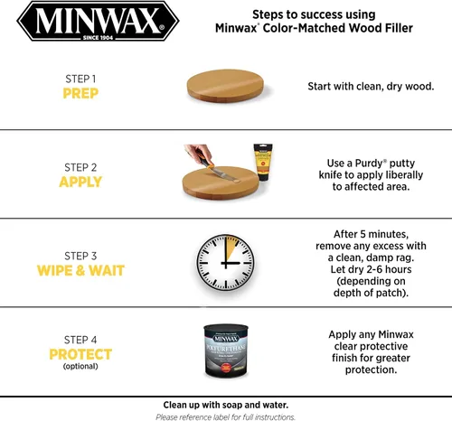 Miniatura 6 de Minwax Relleno de madera a juego, roble dorado, 6 onzas