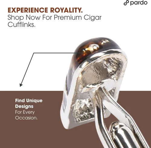 Miniatura 3 de Pardo Cigar Gemelos de metal marrón para hombres, perfectos para atuendo formal o de negocios, grandes regalos para padrino, novio, padre, jefe