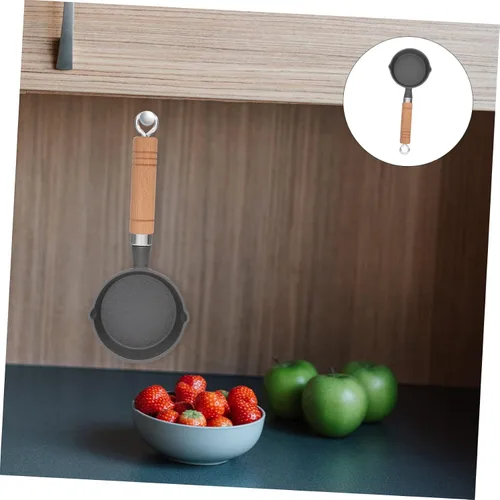 Miniatura 7 de Yardwe Sartén Mini Sartén Cuerpo de Hierro Resistente Ideal para Cocinar Tortilla Desayuno