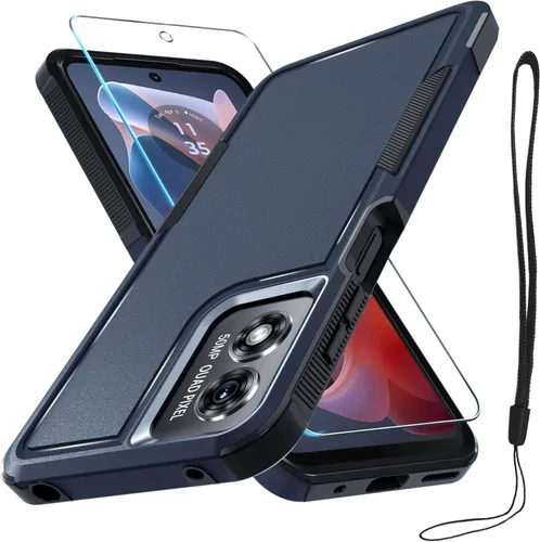 Miniatura 37 de Funda compatible con Moto G 5G 2024, cuerpo completo, resistente, resistente, a prueba de golpes, con correa de cordón, protector de pantalla