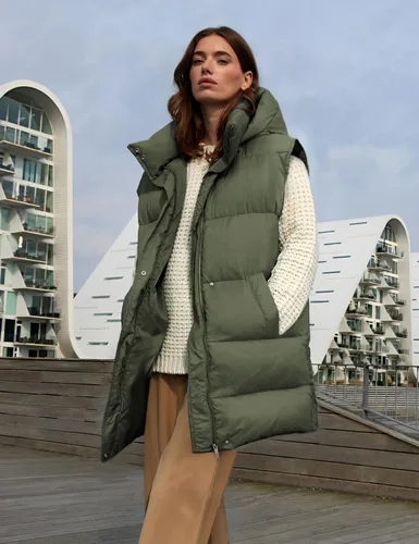 Miniatura 2 de Fiona Jolin Chaleco largo acolchado con capucha para mujer, abrigos de invierno acolchados sin mangas, chaquetas hinchadas