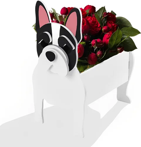 Miniatura 57 de Macetero de flores para perros, regalos para mujeres, bonitas macetas de PVC para perros, macetas para interiores y exteriores, maceta de jardín
